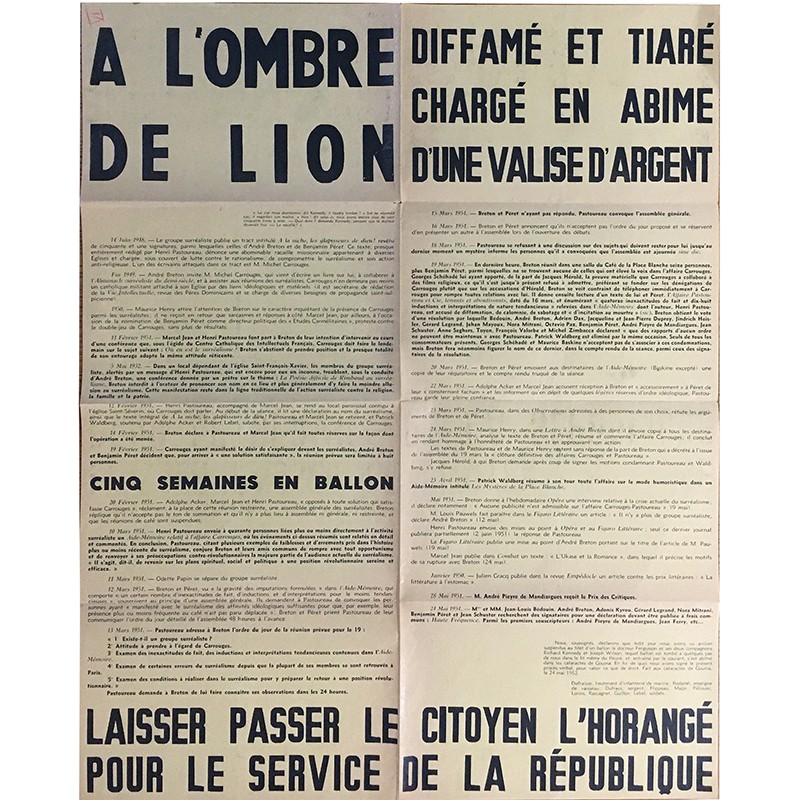 À l ombre de lion diffamé tract surréaliste 1951