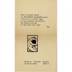 vœux de l'Akademia Raymond Duncan pour 1967, poème de Raymond Duncan