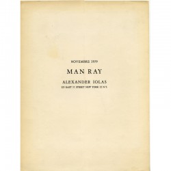 exposition à Man Ray, galerie Rive Droite, à Paris, le 16 octobre 1959