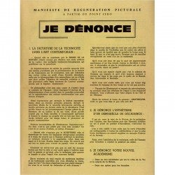 Jean Ruyer, tract "Je dénonce" juin 1967 contre le milieu de l'art contemporain