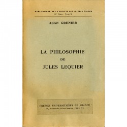 couverture du livre de Jean Grenier, La philosophie de Jules Lequier, Paris, 1936
