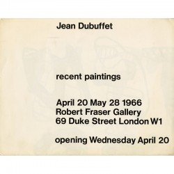 affiche/carton d'invitation exposition  de Dubuffet à la Robert Fraser Gallery, à Londres, le 20 avril 1966