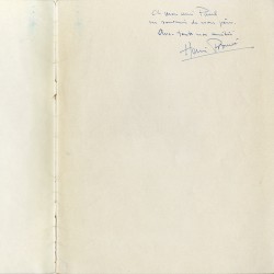 dédicace d'Henri Prouvé (frère de l'architecte Jean Prouvé) à Paul Colin
