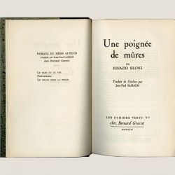 Ignazio Silone, Une poignée de mûres, Grasset, 1953