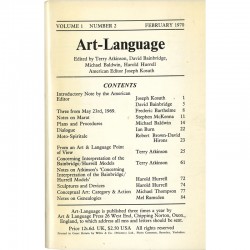 Art & Language, revue Art-Language, vol. 1- n° 2, 1970