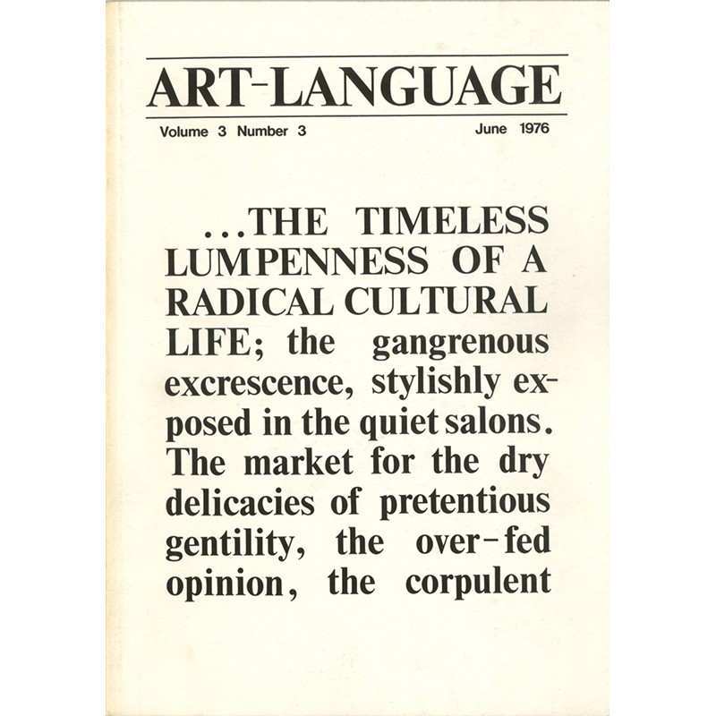 Art & Language, revue Art-Language, vol. 3- n° 3, 1976