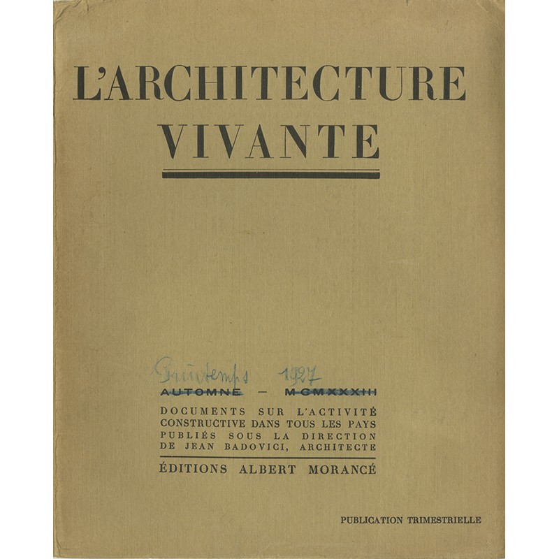 L’Architecture vivante, n°15, Printemps 1927