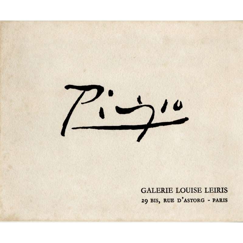 plaquette/catalogue de l'exposition de Pablo Picasso à la galerie Louise Leiris, Paris, 1953