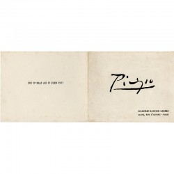 signature de Picasso imprimée en noir, galerie Louise Leiris, 1953