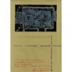 sérigraphie sur Canson de Robert Rehfeldt pour sa carte de voeux à Raoul-Jean Moulin 1966