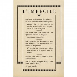 René Magritte et Marcel Mariën, L'imbécile, tract surréaliste, 1946