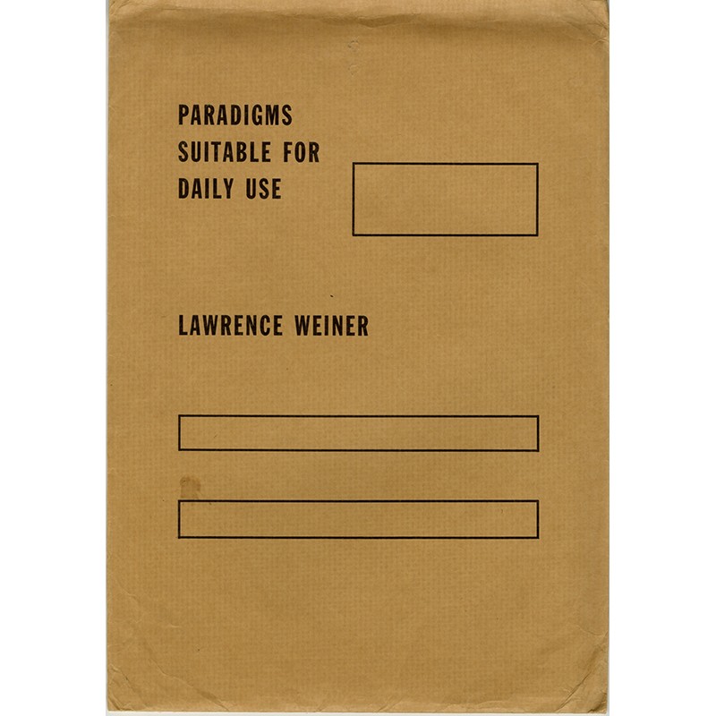 Lawrence Weiner, Paradigms suitable for daily use, Air Gallery, Londres, 1986