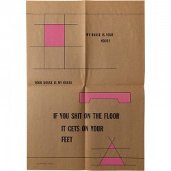 affiche de Lawrence Weiner, Paradigms suitable for daily use, 1986