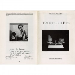 Trouble tête : exemplaire dédicacé par Marcel Mariën à Lo Duca , 1988