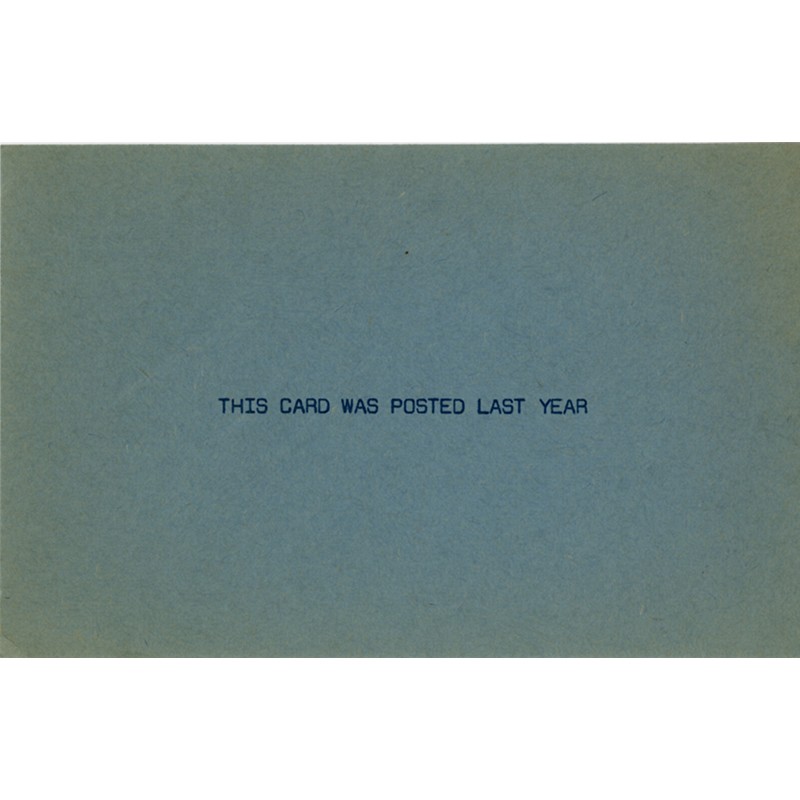 carte postale / multiple d'ves de Smet "THIS CARD WAS POSTED LAST YEAR", à 175 exemplaires