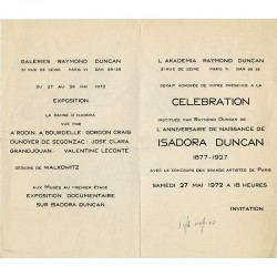 galerie Raymond Duncan : exposition "La Danse d'Isadora Duncan vue par Rodin, Bourdelle..., 1972