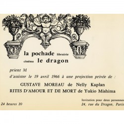projection des films "Gustave Moreau" de Nelly Kaplan et "Rites d'amour et de mort" de Yukio Mishima, 1966