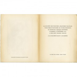 gravure de Javier Vilato pour l'invitation de la Société des Peintres-Graveurs français, à la galerie Sagot-Le Garrec,  1975