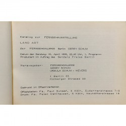 catalogue sur le Land Art, de Gerry Schum, 1969