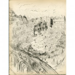 Une des 5 gravures originales à l'eau forte d'Edouard Vuillard ornant le texte de Jean Giraudoux
