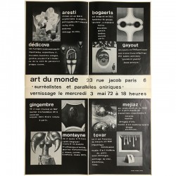 affiche de l'exposition Surréalistes et parallèles oniriques, Ivan Tovar, Art du Monde, 1972