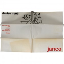 carton d'invitation pour l'exposition de Janco, à la galerie Denise René, 1963
