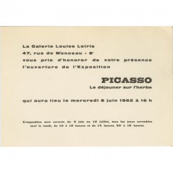 Picasso, Le déjeuner sur l'herbe, galerie Louise Leiris, 1962