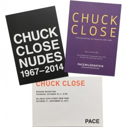 cartons d'invitation d'exposition de Chuck Close à la Pace Gallery de New York, 2009-2014