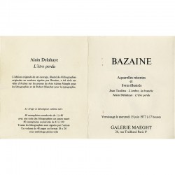 "L'être perdu" d'Alain Delahaye, illustré de 4 lithographie originales de Bazaine (typographie de Robert Blanchet)