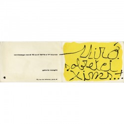 carton d'invitation au vernissage de l'exposition de Joan Miró, à la galerie Maeght, à Paris, le 10 avril 1973