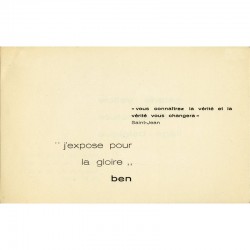 Ben, J'expose pour la gloire, galerie Yellow, 1974