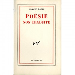 couverture Armand Robin, Poésie non traduite