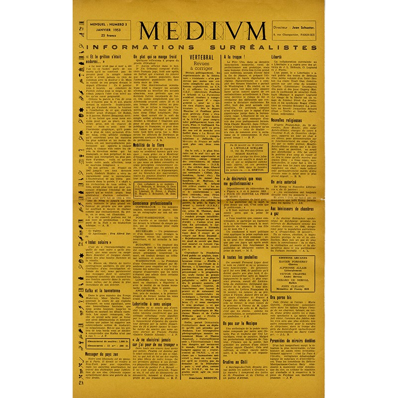 n° 3 de la revue surréaliste MEDIUM, Informations surréalistes, janvier 1953