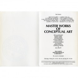 invitation de la Galerie Paul Mainz, Master works of conceptual art, 1983