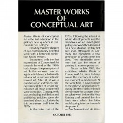 catalogue de la Galerie Paul Mainz, Master works of conceptual art, 1983