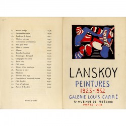 catalogue Lanskoy, galerie Louis Carré, lithographie 3 couleurs par Mourlot