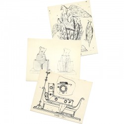 lot de 3 cartes postales de René Magritte éditées par la galerie Alexandre Iolas en 1967