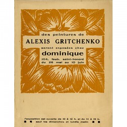 carton d'invitation à l'exposition des peintures d'Alexis Gritchenko chez Dominique, 1923