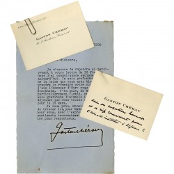 lettre de Gaston Chérau, au consul Édouard Gaussen, 1932