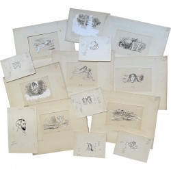14 dessins originaux de Jacques Pecnard, Alfred de Musset, Poésies, 1953