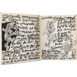 texte calligraphié et illustré par Jean Dubuffet