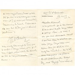 lettre de Jean-Louis Vaudoyer, sur Henri de Régnier, 1955