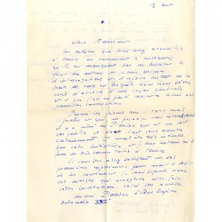 lettre autographe de Raymond Cogniat , 1953