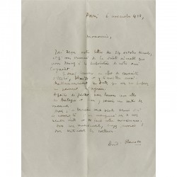 lettre autographe d' André Planson, 1953