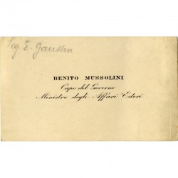 carte de visite de Benito Mussolini donnée au consul Edouard Gaussen