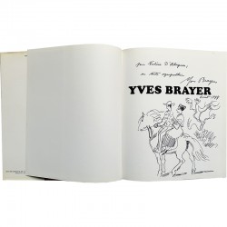 belle dédicace avec dessin à l'encre (deux cavaliers) d'Yves Brayer 1978