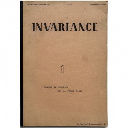 Invariance année 1, N°1 janvier-mars 1968, "Origine et fonction de la forme parti"