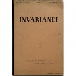 Invariance année 1, N°3 juillet-septembre 1968, "Fondements et invariance de la théorie du prolétariat"