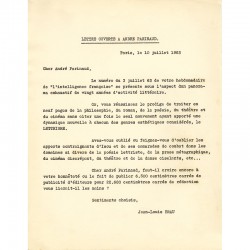 tract lettriste de Jean-Louis Brau, Lettre ouverte à André Parinaud, 1963