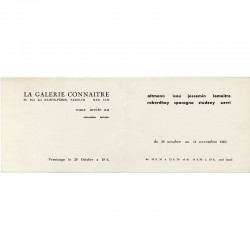 Microsalon lettriste" organisé par la galerie Connaître, à Paris, du 29 octobre au 14 novembre 1963